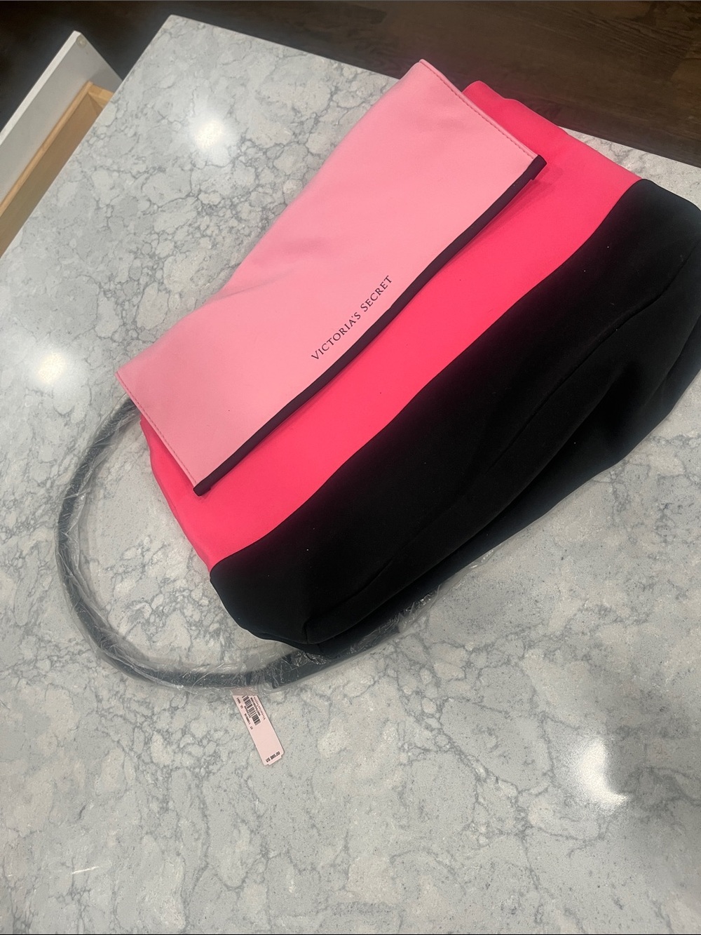 Victoria's Secret Pink & Black Bag Beach Cooler Bag New